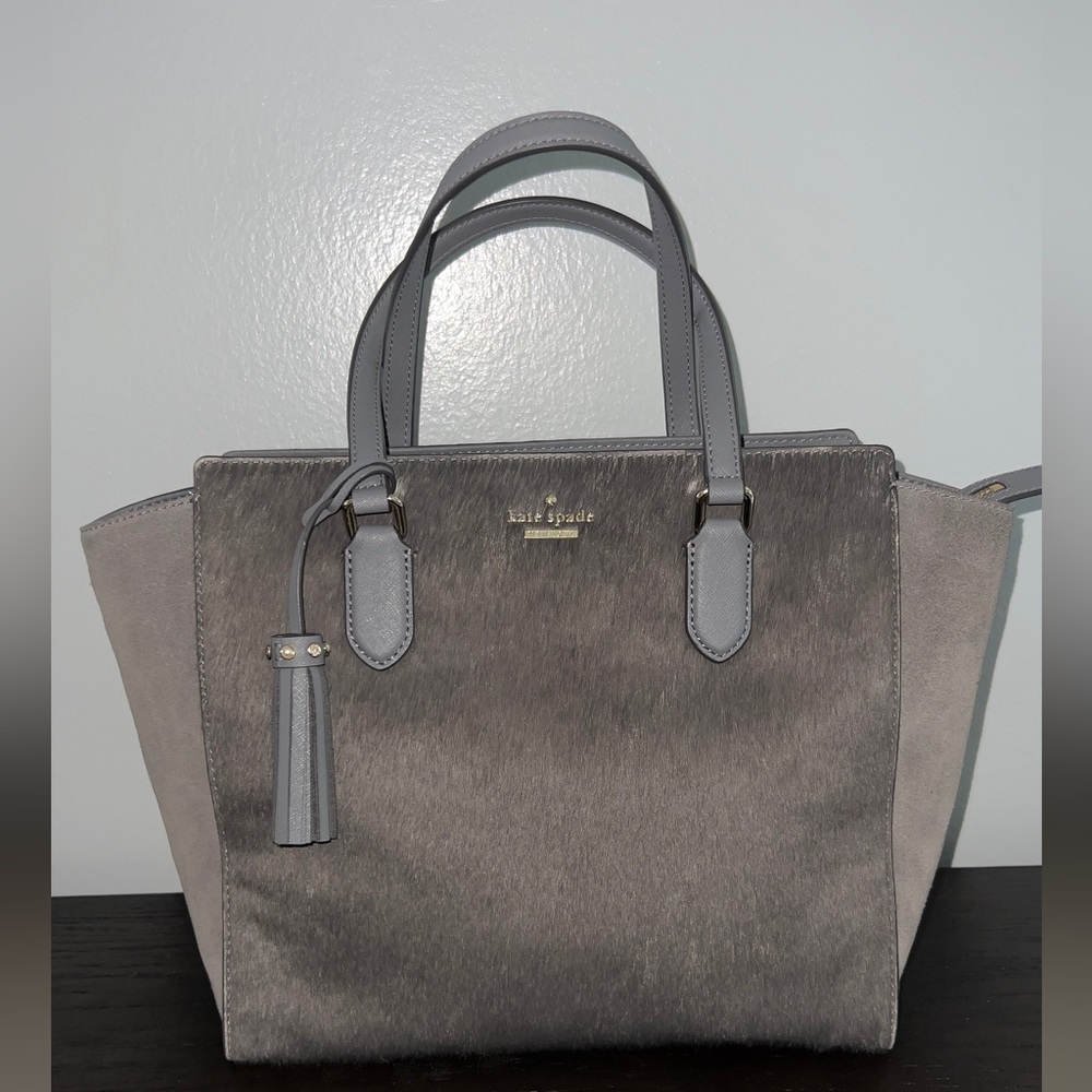 Kate Spade suede/calf hair caryall